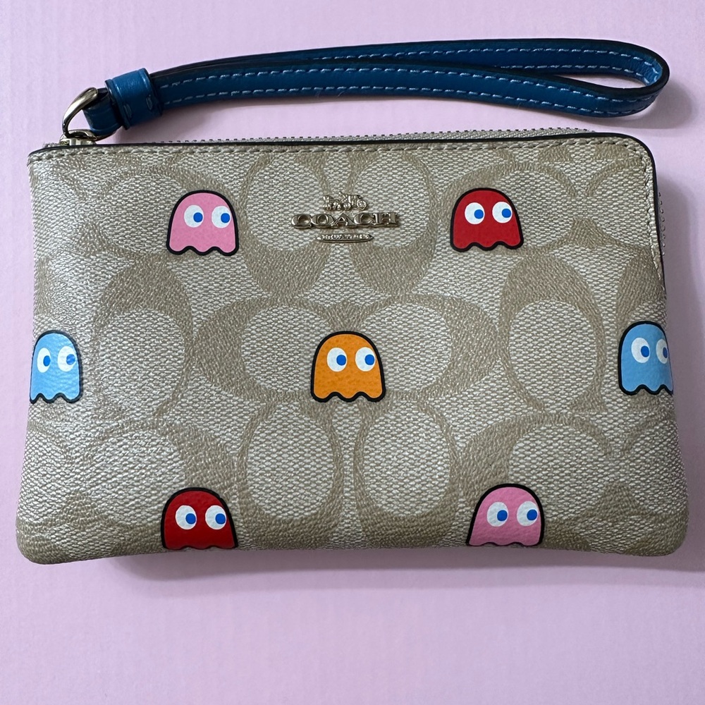 Coach x Pac-Man Limited Edition Beige Signature Wristlet